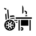 working from home inclusive life glyph icon vector illustration