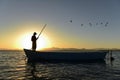 An ordinary day and working concept for fisherman Royalty Free Stock Photo