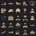 Working hours icons set, simple style Royalty Free Stock Photo