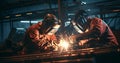 Working industrial manufacturing steel welding metal Royalty Free Stock Photo