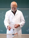 Working in a laboratory with a Bunsen burner Royalty Free Stock Photo