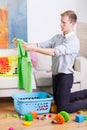 Working man cleaning house Royalty Free Stock Photo