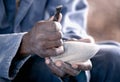 African artist hands working on sculpture