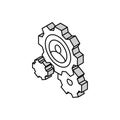 working mechanism colleague isometric icon vector illustration