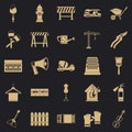 Working mechanism icons set, simple style Royalty Free Stock Photo