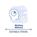 Working memory light blue concept icon