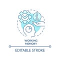 Working memory turquoise concept icon