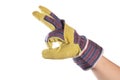 Working mens gloves on white background Royalty Free Stock Photo