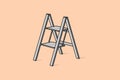 Working Metal Stepladder vector illustration. Interior objects icon concept. Step ladders for domestic and construction needs vect