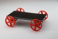 Working model solar power car made using dc motor, solar panel and 3d printed wheels that shows the concept of future travel using