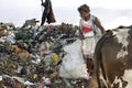 Working Nicaraguan woman, garbage dump, Managua Royalty Free Stock Photo