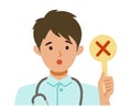 Working nurse man. Healthcare conceptMan cartoon character. People face profiles avatars and icons. Close up image of man having Royalty Free Stock Photo