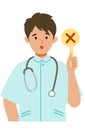 Working nurse man. Healthcare conceptMan cartoon character. People face profiles avatars and icons. Close up image of man having Royalty Free Stock Photo