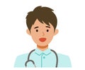 Working nurse man. Healthcare conceptMan cartoon character. People face profiles avatars and icons. Close up image of smiling man Royalty Free Stock Photo