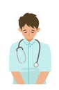 Working nurse man. Healthcare conceptMan cartoon character. People face profiles avatars and icons. Close up image of man taking a Royalty Free Stock Photo