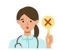 Working nurse Woman. Healthcare conceptWoman cartoon character. People face profiles avatars and icons. Close up image of Woman