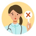 Working nurse Woman. Healthcare conceptWoman cartoon character. People face profiles avatars and icons. Close up image of Woman