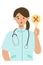 Working nurse Woman. Healthcare conceptWoman cartoon character. People face profiles avatars and icons. Close up image of Woman