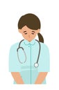 Working nurse Woman. Healthcare conceptWoman cartoon character. People face profiles avatars and icons. Close up image of Woman