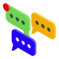 Working online chat icon isometric vector. Work virtual web