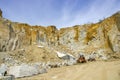 Working in the open pit of marble stone Royalty Free Stock Photo