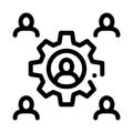 Working outsource emplayees icon vector outline illustration