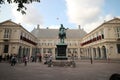 Working palace Noordeinde with statue of king willem 1 in the Hague, The Netherlands Royalty Free Stock Photo