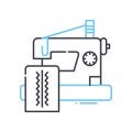 working part of sewing line icon, outline symbol, vector illustration, concept sign