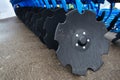 Working parts of new modern agricultural disc cultivator or harrow