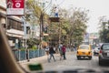 Working people fix electric cord in Kolkata, India Royalty Free Stock Photo