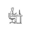 Working person hand drawn sketch icon. Royalty Free Stock Photo