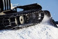 Working Piste machine (snow cat) detail Royalty Free Stock Photo