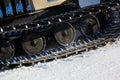 Working Piste machine (snow cat) detail Royalty Free Stock Photo