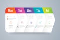 Working plan Monday - Friday infographic design and business icons with 5 step. Royalty Free Stock Photo