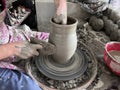 Working in a pottery studio Royalty Free Stock Photo
