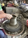 Working in a pottery studio Royalty Free Stock Photo