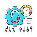working process optimize color icon vector illustration Royalty Free Stock Photo