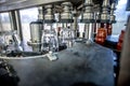 The working process of production of tomatoes to canned food and vegetable factory. Royalty Free Stock Photo