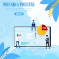 Working Process and Staff Banner with Start Button