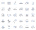 Working Professionals line icons collection. Ambitious, Dedicated, Skilled, Efficient, Experienced, Professional, Driven