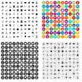 100 working professions icons set vector variant