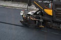 Working with road paving machine Royalty Free Stock Photo