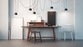 Working room & modern office interior / 3D rendering