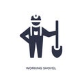 working shovel icon on white background. Simple element illustration from tools concept Royalty Free Stock Photo