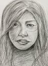 Working sketch of asia woman