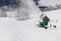 Working snow making machine