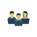 Working staff vector flat color icon