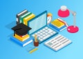 Working table clip art, isometric style