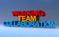 working team collaboration on blue Royalty Free Stock Photo