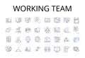 Working team line icons collection. Taskforce, Brigade, Crew, Unit, Posse, Squad, Troupe vector and linear illustration Royalty Free Stock Photo